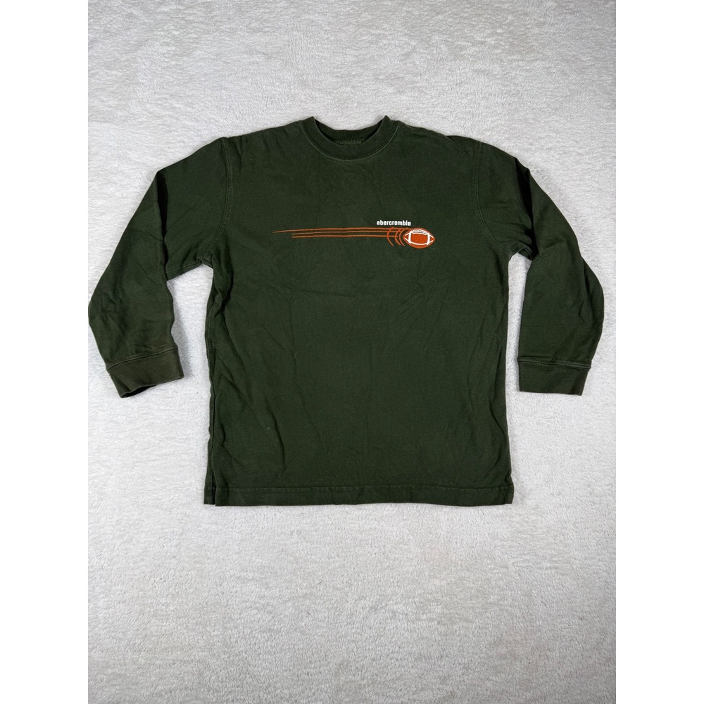 Abercrombie Long Sleeve Shirt Kids Small Green y2k Football Training Camp Tee